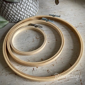 Nurge High Quality Screwless Wooden Embroidery Hoops 16 Sizes & 2 Widths  Smooth Beech Wood 