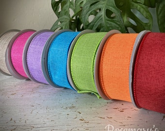 Wired Edge Burlap 38mm Ribbon 17 colours to choose from by Eleganza. Multibuy / Bulk Buy Discount!