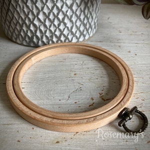 Wooden display embroidery hoop 8mm depth in approx sizes 4”, 5”, 6”, 7.5”, 8.5”, 10”, 12” to choose from by Nurge