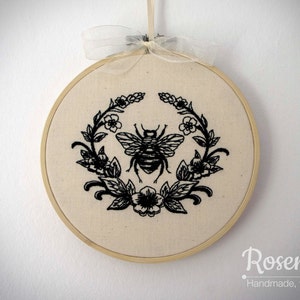 Embroidery Hoop BumbleBee with Laurel Hoop image 1