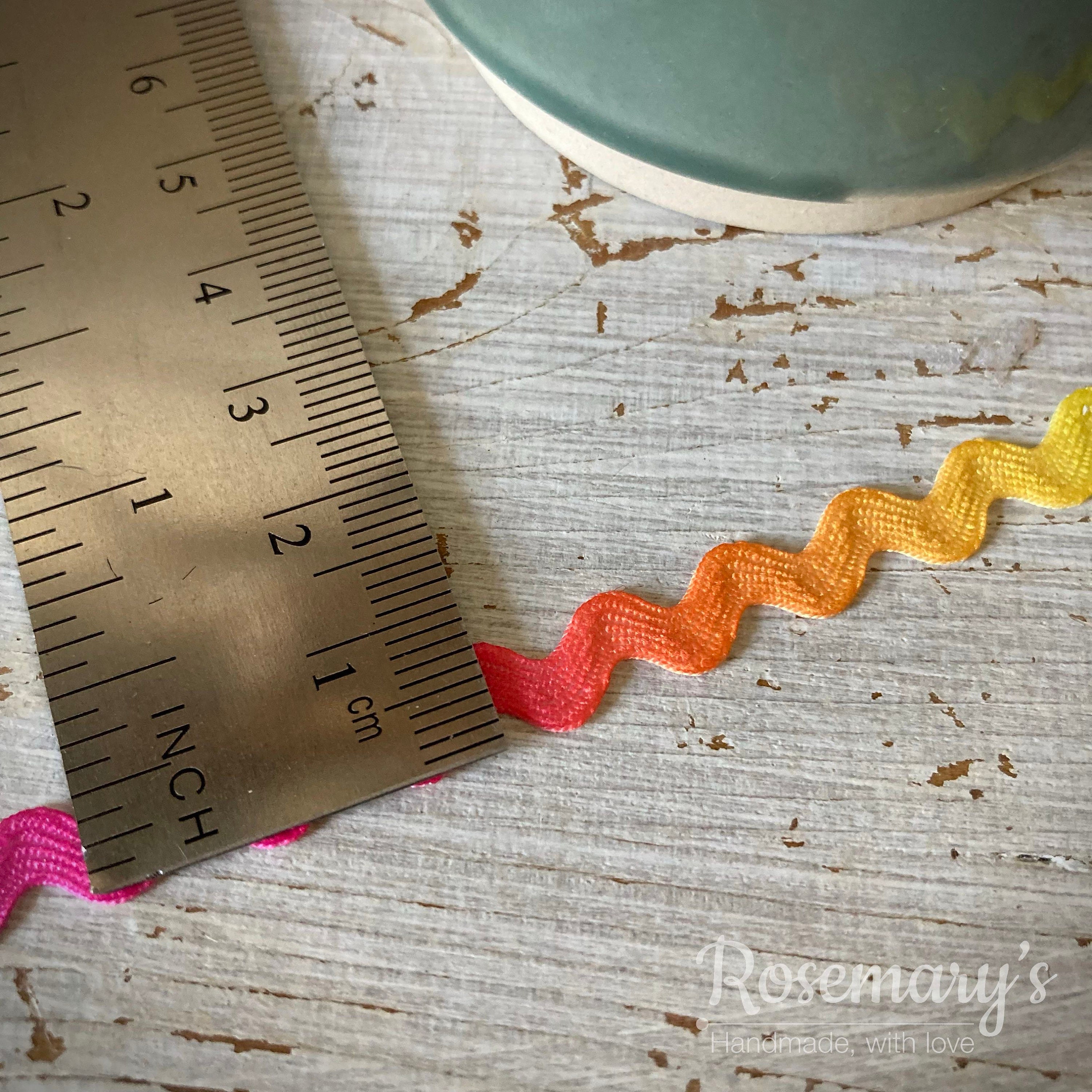 Rainbow Coloured Ric Rac Rayon 4mm / 10mm / 15mm; 3 Sizes to Choose ...