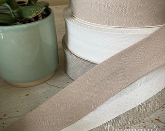High Quality Luxury Linen and Cotton 30mm single folded bias binding by Byetsa. Multibuy / Bulk Buy Discount!
