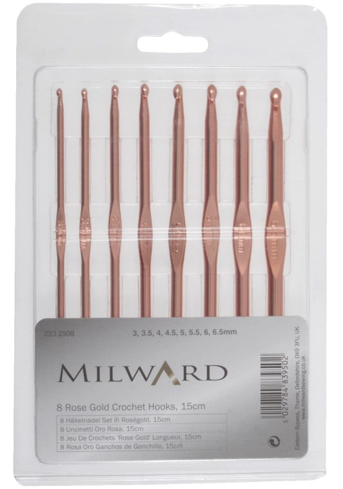 Milward Rose Gold Crochet Hook Set Milward Rose Gold Crochet Hook Set