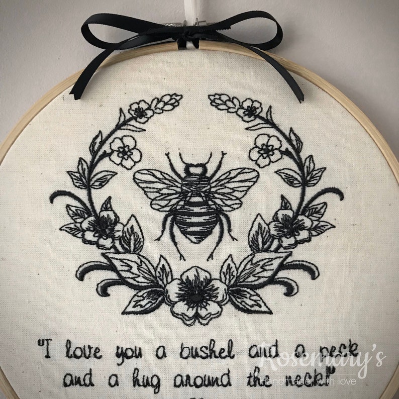 Embroidery Hoop BumbleBee with Laurel Hoop image 2