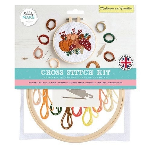 DIY Kit, Mushroom Cross Stitch Kit