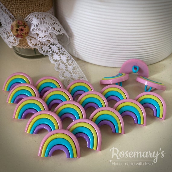 Nylon Rainbow Stripe Button - 25mm Nylon Rainbow Stripe Button - 25mm