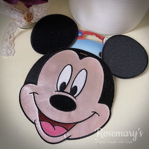 Disney Gesticktes Aufnähen Extra Großes Micky Maus Motiv / Aufnäher 190 mm x 200 mm
