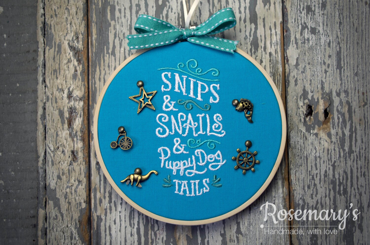Embroidered Snips and Snails Nursery Rhyme 5 Embroidery Etsy