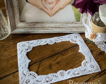 Timeless Battenberg Lace for a 5x7, 6x8, 7x9, or 8x10 Frame with a choice of lace colours