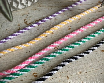 Quality Coloured Cord 4mm 12 colours to choose from, choose your own colour. Made in the UK.
