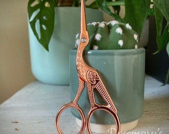 Stork Embroidery Sewing Rose Gold 11.5cm / 4.5inch Scissors by Milward