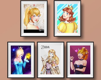 Nintendo Girls Art Prints - Key Rings - Free Button Badges with every Key Ring!