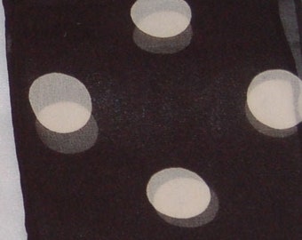 Black & White Polka Dot Scarf 60”x6”