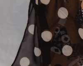Black/White Polka Dot Scarf 60”x6”