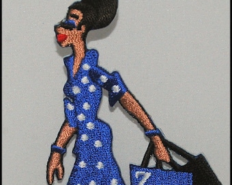 Zeta Phi Beta Sorority Lady Diva Embroidered Appliqué Patch 4.5"