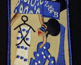 Zeta Phi Beta Embroidered Diva Luggage Tag
