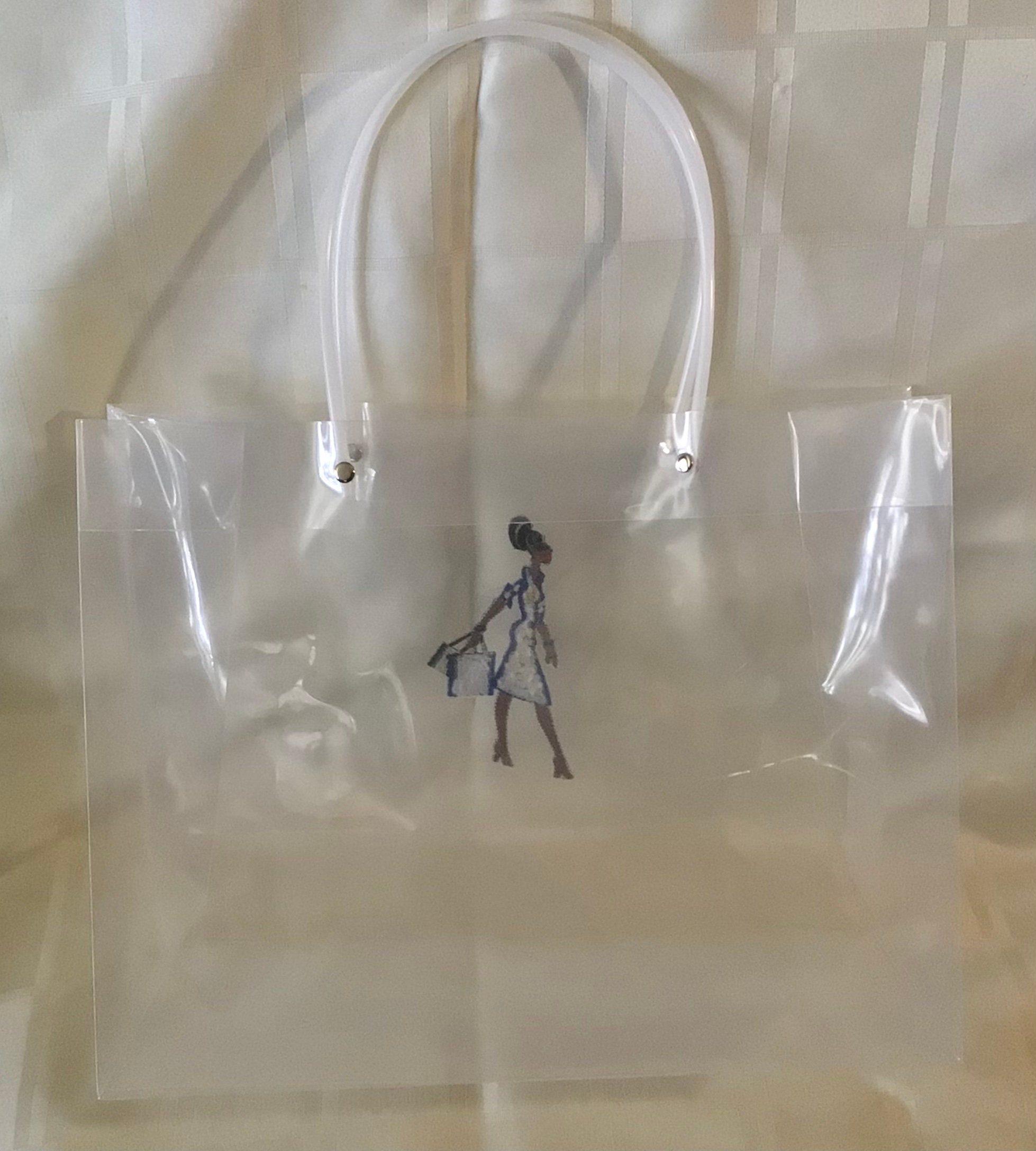 New Large Sigma Gamma Rho Sorority Clear Diva Shopping Bag 