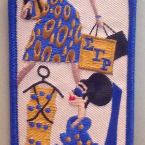 Sigma Gamma Rho Sorority Embroidered Diva Lady Luggage Tag