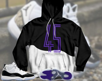 Jordan 11 Retro Concord 2018 Hoodie, Jordan 11 Concord Hoodie, Jordan Concord Hoodie, Concord Hoodie, Jordan Sweatshirt, THE 45 Hoodie V3