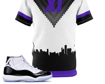 Jordan 11 Retro Concord 2018 Sneaker Match T,Shirt, Carbon Chevron XI Cut\u0026Sew Shirt