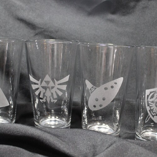 Zelda Glasses Set of 4 Legend of Zelda Inspired Wine Glasses Etsy