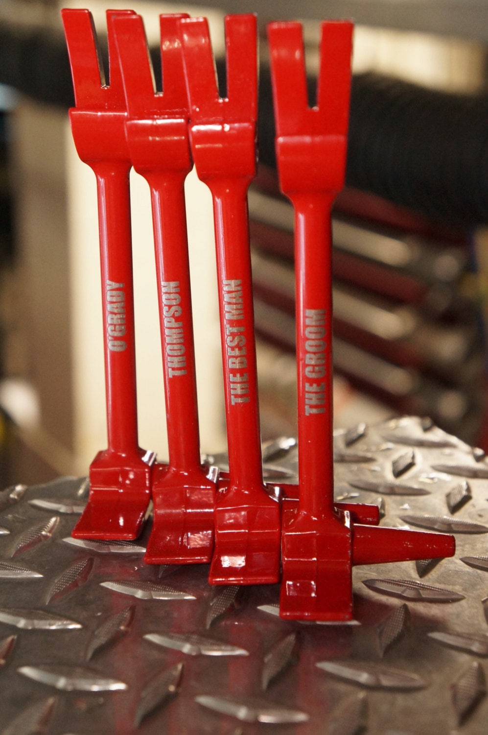 Set of 4 Halligan Bottle Openers Gloss Red Groomsmen Gifts Etsy