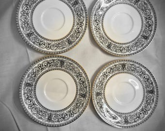 Vintage Royal Doulton Baronet Set of 4 saucers only in perfect condition. Produced 1968-1983. SHIPS Free USPS GROUND or upgrade to priority.