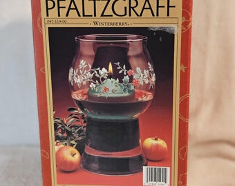 PFALTZGRAFF FLOATING CANDLEHOLDER New in Box.  Winterberry Crystal pattern. Perfect. 7 3/4" by 5". Ships Free. Or use as vase, other deco.