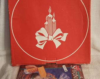 CHRISTMAS PLATE /TRAY, Glass 12.5" Clear Crystal  in box. Perfect Condition. Plus one package of clear Shrink wrap packaging. Ships Free.