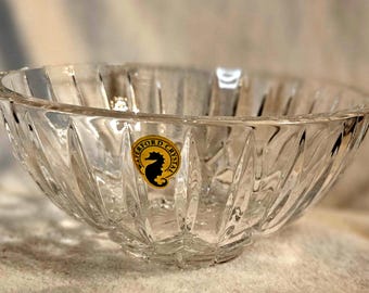 LISMORE WATERFORD Bowl, New, 3" in tall, 7" diameter, Perfect Condition. Hand Blown and Cut. NO.1 Pattern 60 years. No box. Ships Free.