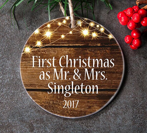 Our First Christmas as Mr. and Mrs. Ornament Personalized Etsy