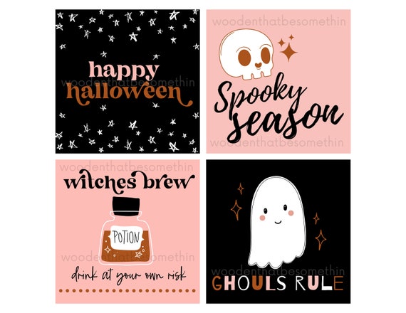 Halloween Printable Tags Treat Bag Gift Tags Pink Halloween | Etsy