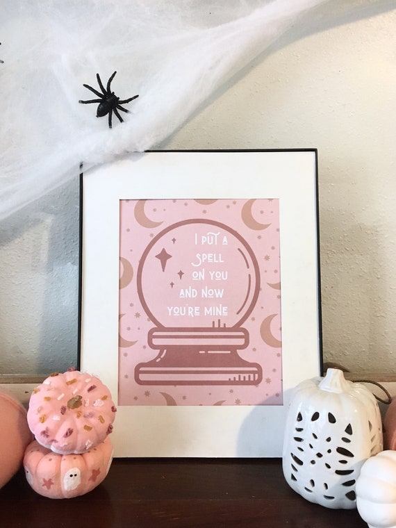 Cute Witch Print, Witch Halloween Printable, Pink Halloween Decor, Halloween Art, Hocus Pocus, Halloween Witch Decor, Kid's Halloween Party