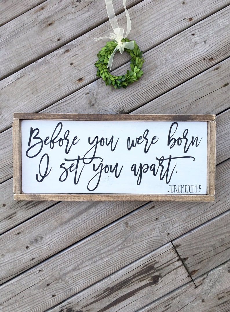 Nursery Scripture Sign Before You Were Born I Set You Apart Etsy