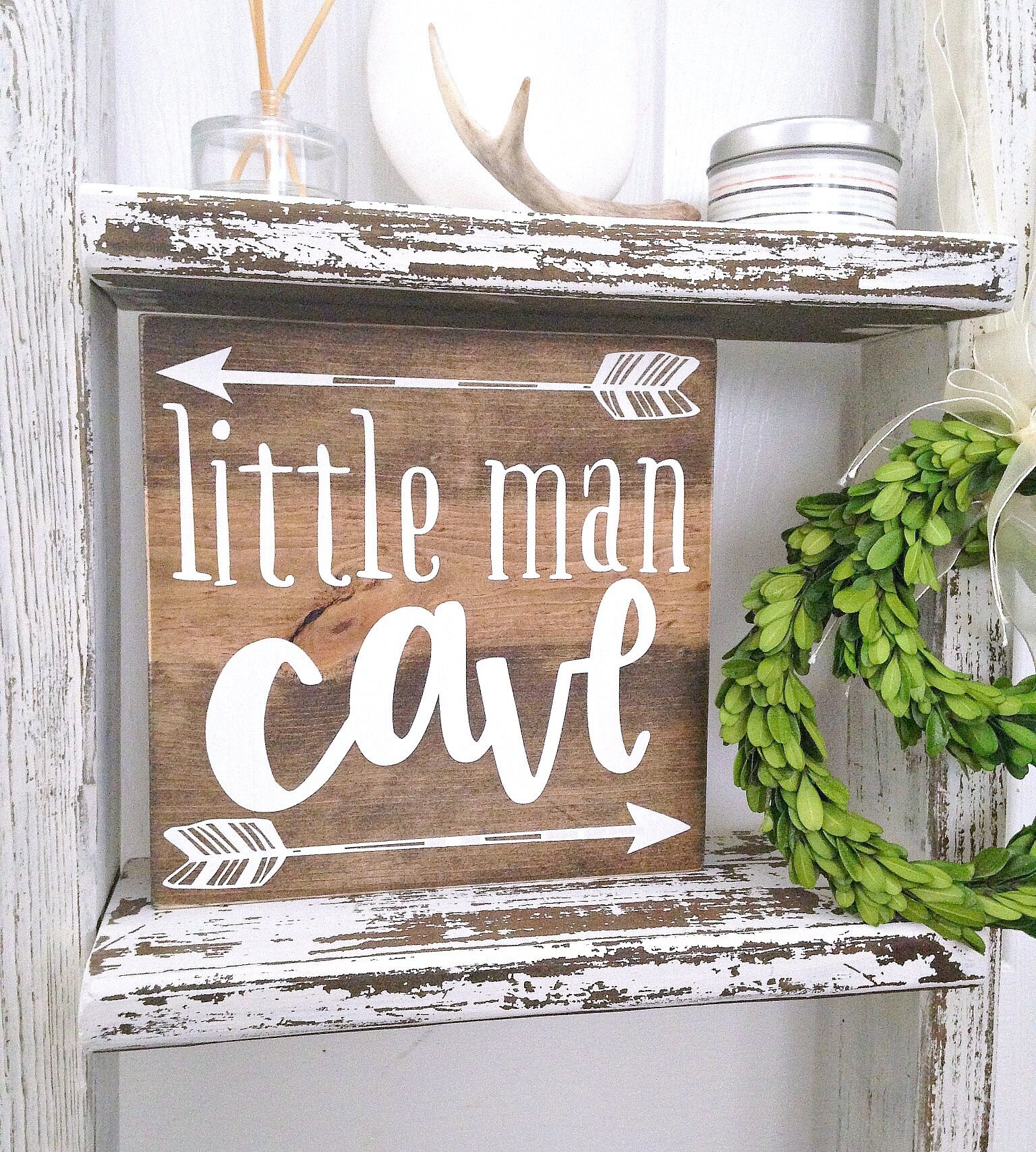 Little man cave sign, rustic nursery decor, boy baby shower gift, boy…