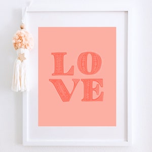 Valentine's Day Decor, Printable Valentine's Wall Art, Valentine's Day ...