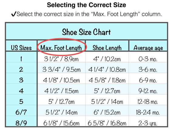 Baby Shoes Size 4 Chart