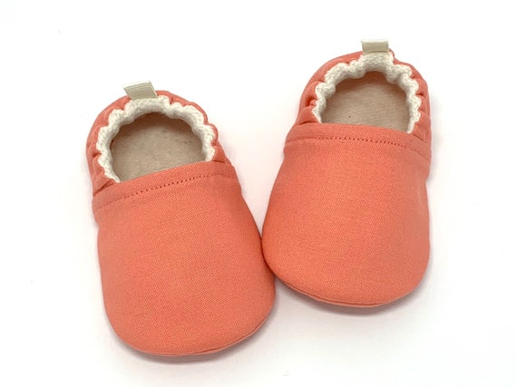 coral baby shoes