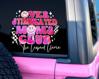Overstimulated Moms Club Holographic Decal – Retro Mom Life Sticker