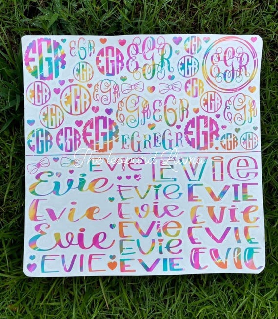 Personalized Vinyl Monogram Decal Sheet | Laptop, Water Bottle, Back to School Supplies,Stickers