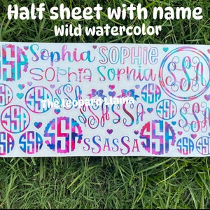 Personalized Vinyl Monogram Decal Sheet| Sheet of Monograms| Back to school| Vinyl Decal Sheet | Custom Monogram| Preppy Teen| Laptop decal bild 5