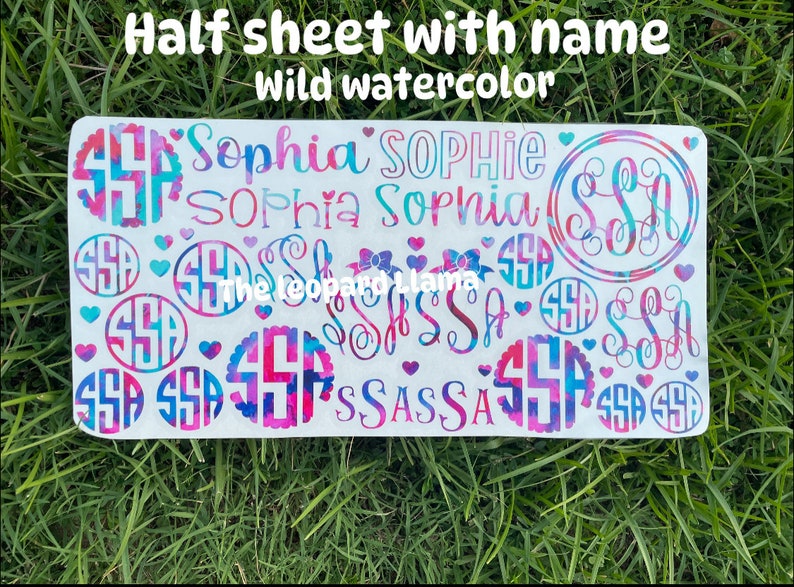 Personalized Vinyl Monogram Decal Sheet| Sheet of Monograms| Back to school| Vinyl Decal Sheet | Custom Monogram| Preppy Teen| Laptop decal bild 5