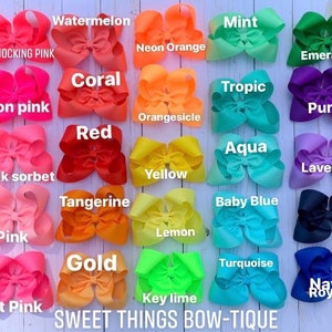 Solid hair bows with Alligator clip, boutique hair bows, simple bows, Handmade hair bows, School colors Hair bows, Back to school