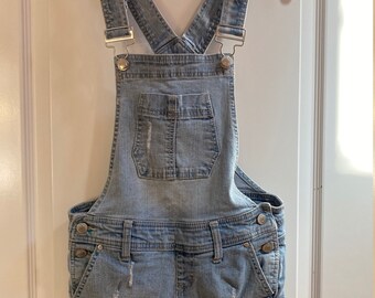 blue spice overalls dress