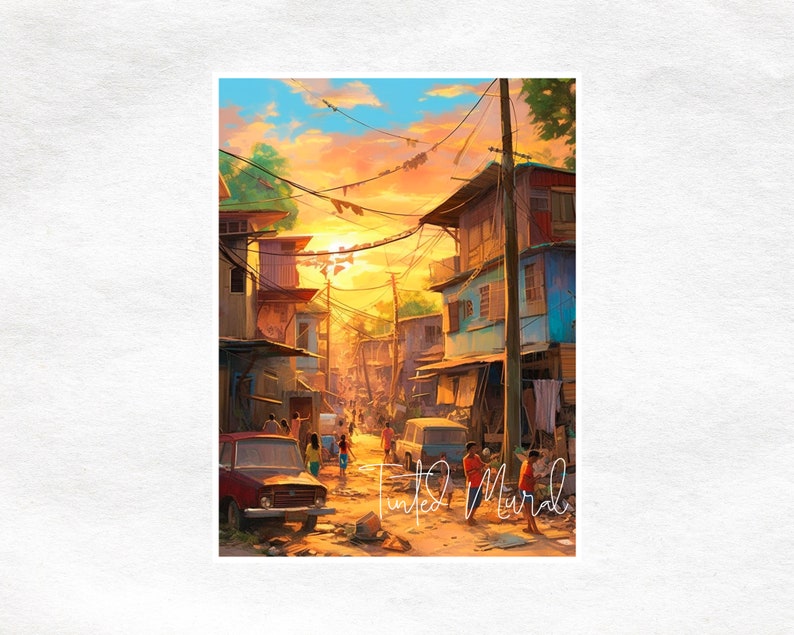 A Glimpse Into the Slums Printable Art Etsy