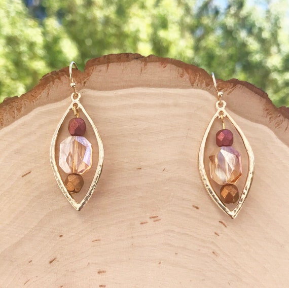 Sparkly Swarovski Earrings- Tangerine Crystal Earrings- Dangle Earrings- Fancy Earrings