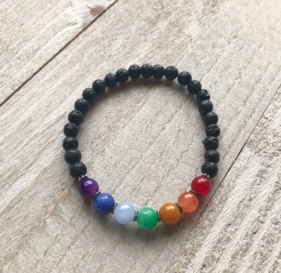 Chakra Bracelet- Large Bracelet-Rainbow Bracelet- Reiki Jewelry- Chakra Jewelry- Pride Bracelet