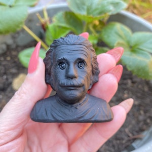 Black Obsidian Albert Einstein - Obsidian Carving- Obsidian Albert Einstein - Crystal Albert Einstein - Crystal Carvings