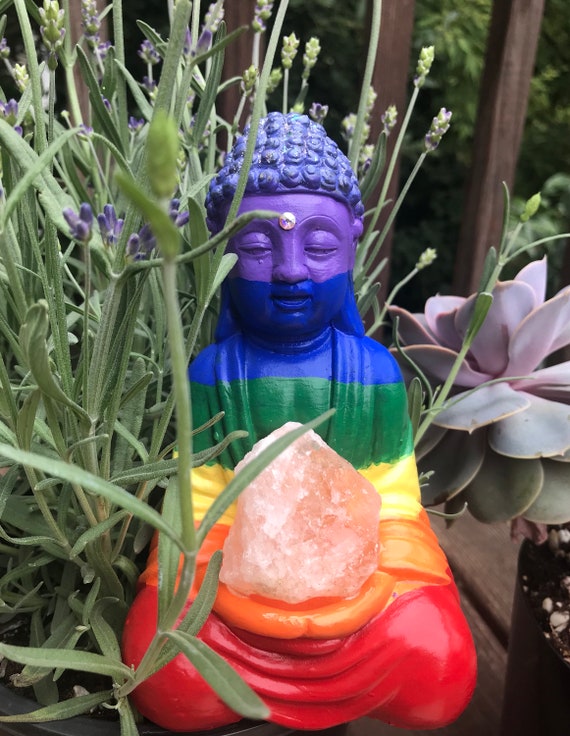 Rainbow Buddha- Chakra Buddha- Chakra Balancing- Himalayan Salt- Energy Balancing- Altar- Buddha statue- Reiki- Mediation- Chakra- Energy