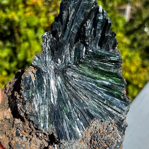 HUGE Vivianite Chunk- Green Vivianite- Blue Vivianite- Raw Vivianite- Statement Piece- Crystal Decor- Vivianite Specimen